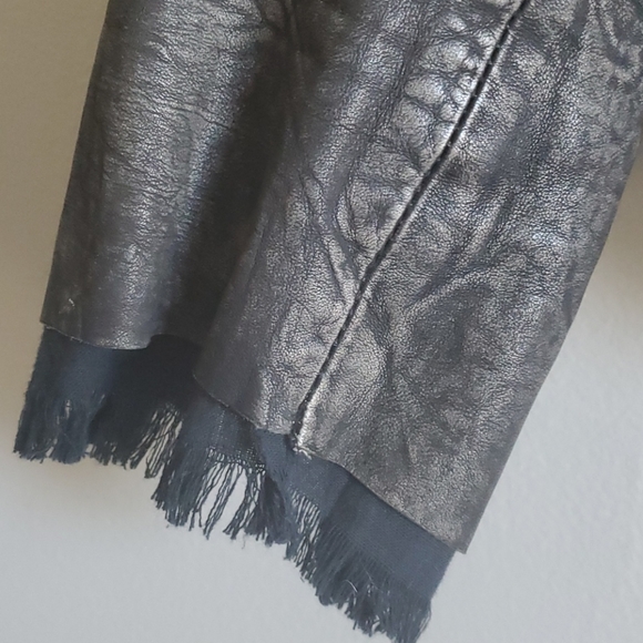 Muubaa Genuine Leather Distressed Crop Jacket Sz.6 - Picture 3 of 8